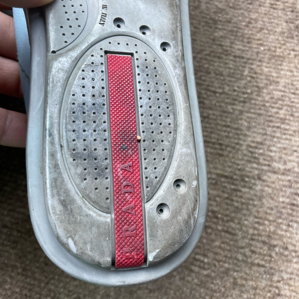 PRADA Light Blue Leather Women’s Lace-Up Shoes - Picture 7 of 8